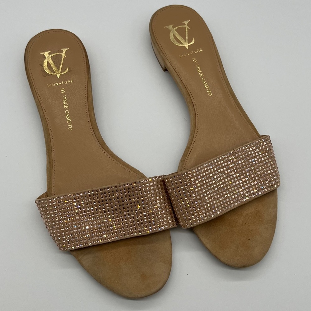 Vince Camuto Signature Sabley Women's Crystal Buff Slide Sandals 11